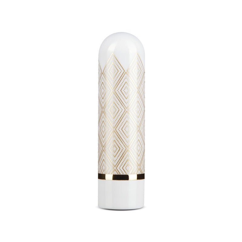 The Collection Glitzy Deco - White/Gold 6.4 cm (2.5'') USB Rechargeable Bullet